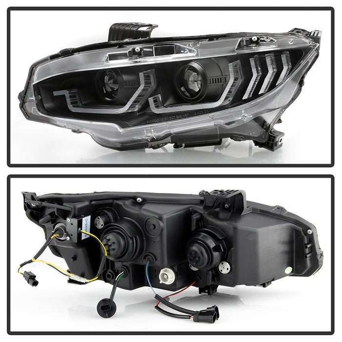 Honda Civic 16-20 2DR/4DR/Hatchback Projector Headlight-Black