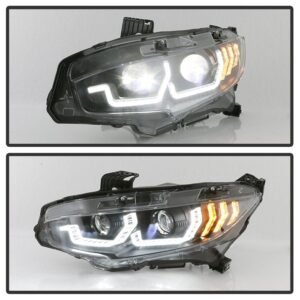 Honda Civic 16-20 2DR/4DR/Hatchback Projector Headlight-Black - Image 9