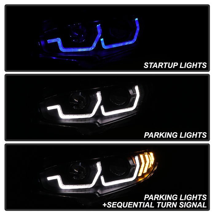 Honda Civic 2016-2020 2DR/4DR/ Projector Headlights - Black