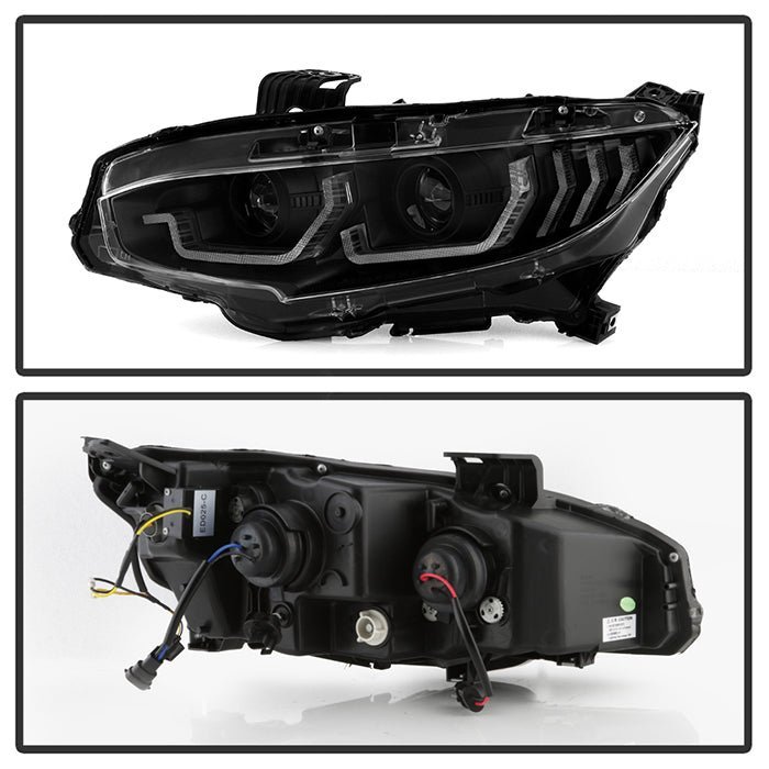 Honda Civic 2016-2020 2DR/4DR/ Projector Headlights - Black