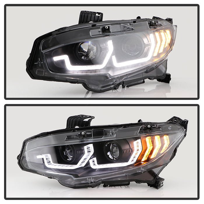 Honda Civic 2016-2020 2DR/4DR/ Projector Headlights - Black