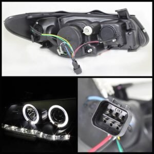 Hyundai Elantra 07-10 Projector Headlights - Black - Image 2