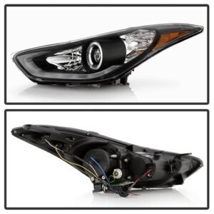 Hyundai Elantra 11-13 Projector Headlights - Black - Image 2