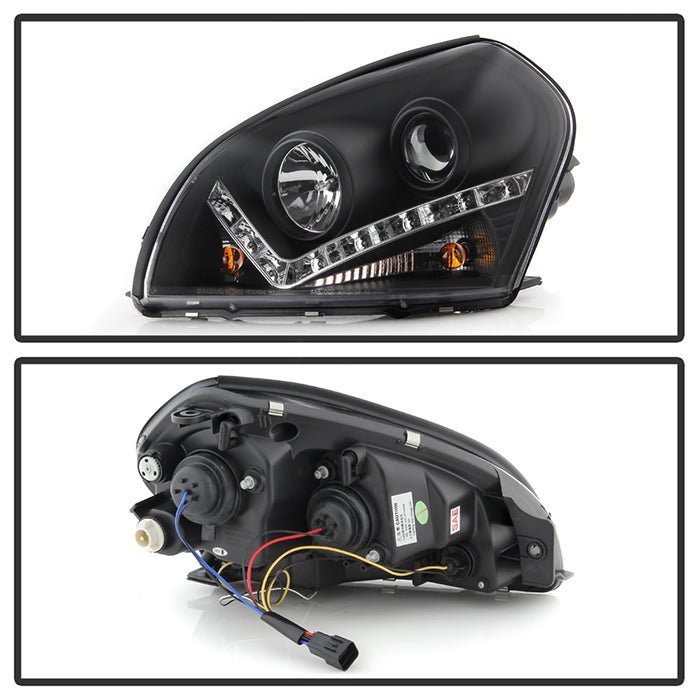 Hyundai Tucson 04-09 Projector Headlights  - Black