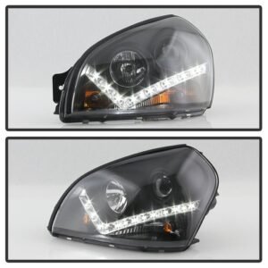 Hyundai Tucson 04-09 Projector Headlights  - Black - Image 7