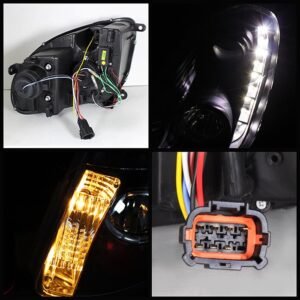 Infiniti G35 03-04 4DR Projector Headlights - Black - Image 2