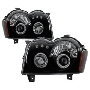 Jeep Grand Cherokee 05-07 Projector Headlights - Black Smoke - Image 1