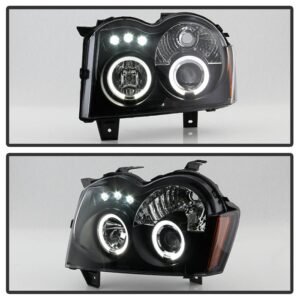 Jeep Grand Cherokee 05-07 Projector Headlights - Black Smoke - Image 7