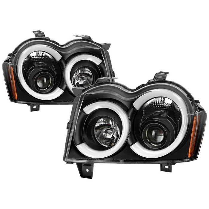 Jeep Grand Cherokee 05-07 Light Bar Projector Headlights - Black