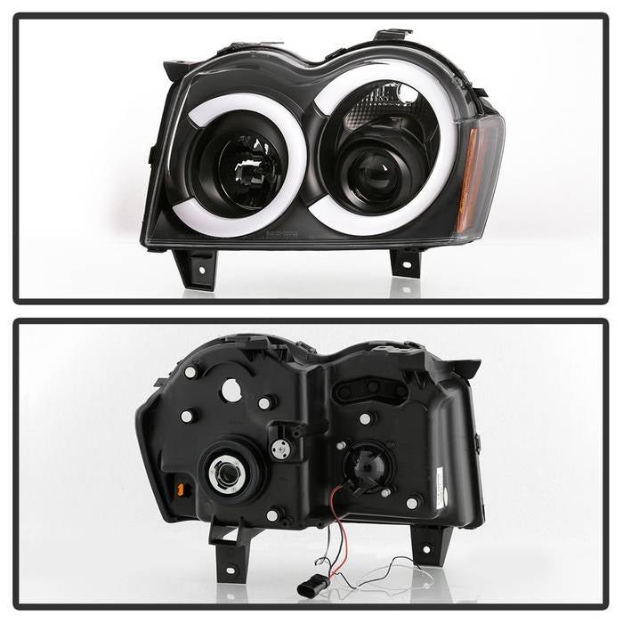 Jeep Grand Cherokee 05-07 Light Bar Projector Headlights - Black
