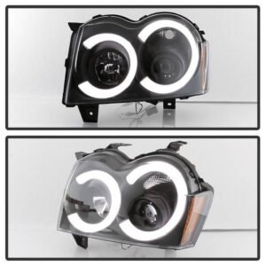 Jeep Grand Cherokee 05-07 Light Bar Projector Headlights - Black - Image 8