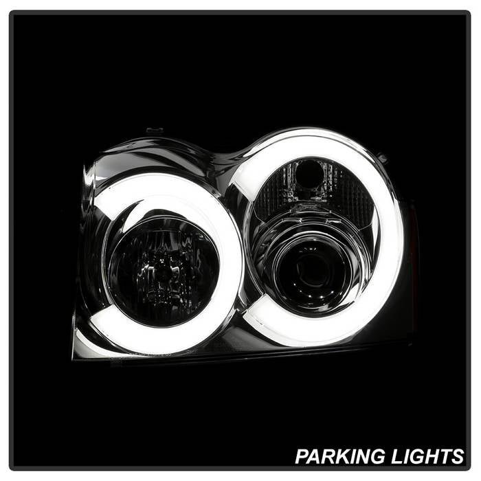 Jeep Grand Cherokee 05-07 Light Bar Projector Headlights  - Chrome