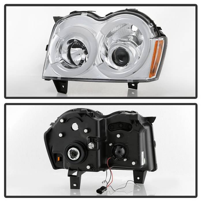 Jeep Grand Cherokee 05-07 Light Bar Projector Headlights  - Chrome