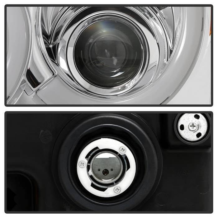 Jeep Grand Cherokee 05-07 Light Bar Projector Headlights  - Chrome