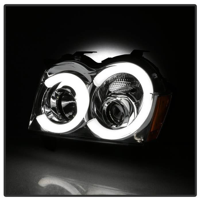 Jeep Grand Cherokee 05-07 Light Bar Projector Headlights  - Chrome