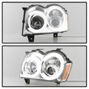 Jeep Grand Cherokee 05-07 Light Bar Projector Headlights  - Chrome - Image 8