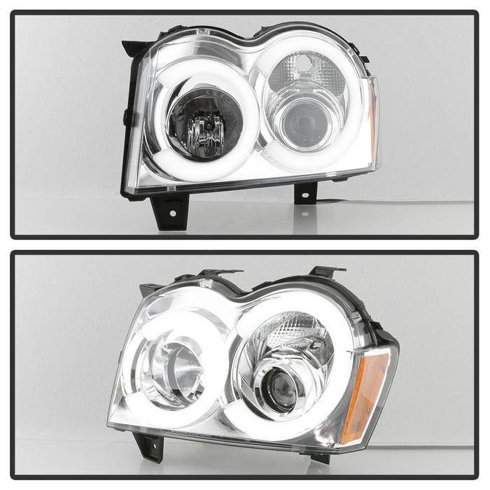 Jeep Grand Cherokee 05-07 Light Bar Projector Headlights  - Chrome