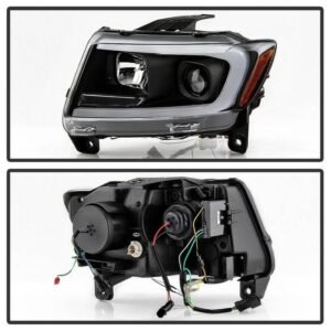 Jeep Grand Cherokee 11-13 Light Bar Projector Headlights - Black - Image 2