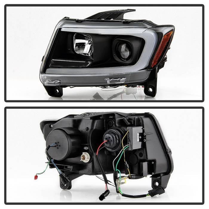Jeep Grand Cherokee 11-13 Light Bar Projector Headlights - Black