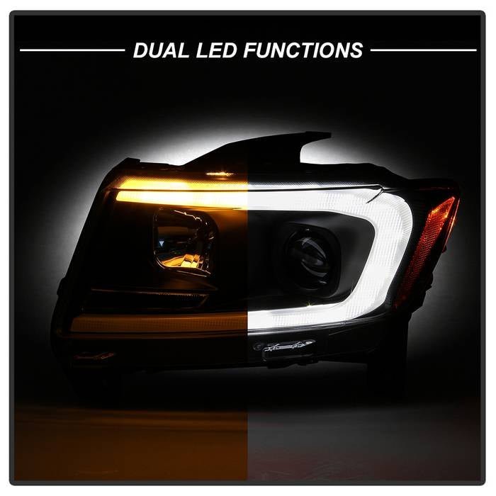 Jeep Grand Cherokee 11-13 Light Bar Projector Headlights - Black