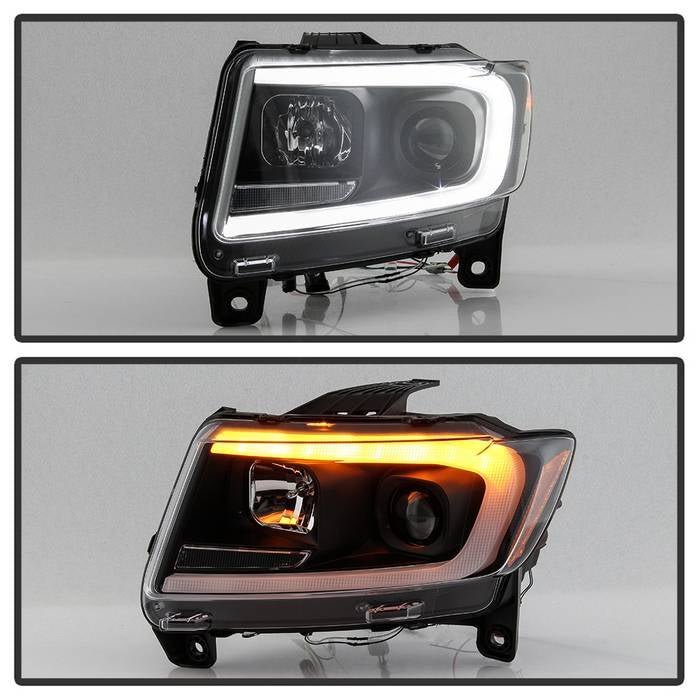 Jeep Grand Cherokee 11-13 Light Bar Projector Headlights - Black