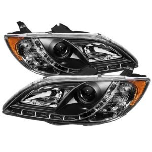 Mazda 3 04-08 4Dr Sedan Projector Headlights - Black - Image 1