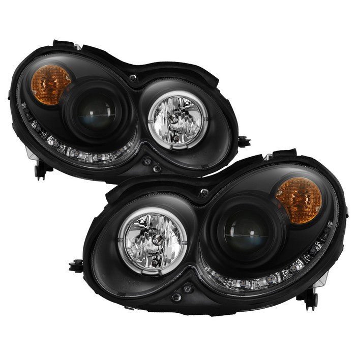 Mercedes Benz CLK 03-09 Projector Headlights - Black