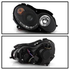 Mercedes Benz CLK 03-09 Projector Headlights - Black - Image 2