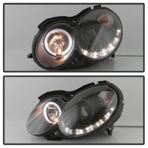 Mercedes Benz CLK 03-09 Projector Headlights - Black - Image 8