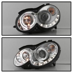 Mercedes Benz CLK 03-09 Projector Headlights - Chrome - Image 8