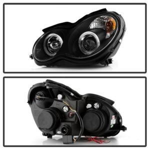 Mercedes Benz C-Class 01-05 4Dr Only Projector Headlights  - Black - Image 2