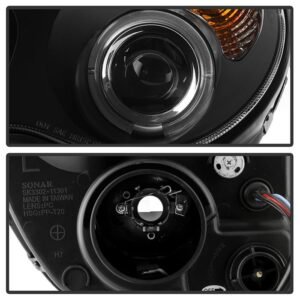 Mercedes Benz C-Class 01-05 4Dr Only Projector Headlights  - Black - Image 3