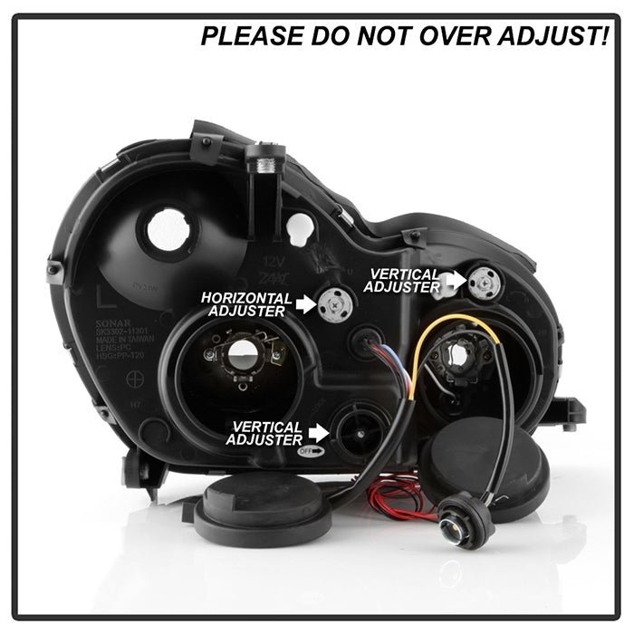 Mercedes Benz C-Class 01-05 4Dr Only Projector Headlights  - Black