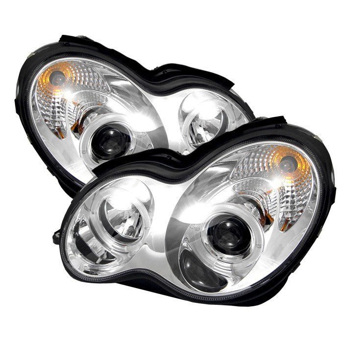 Mercedes Benz C-Class 01-05 4Dr Only Projector Headlights - Chrome