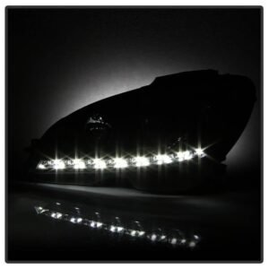 Mercedes Benz C-Class 08-11 Projector Headlights - Black - Image 6