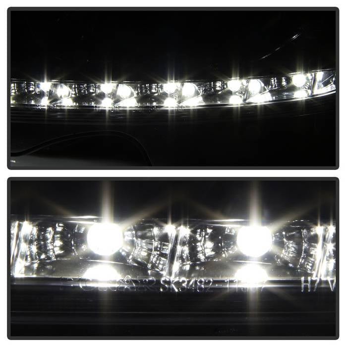 Mercedes Benz C-Class 08-11 Projector Headlights - Black