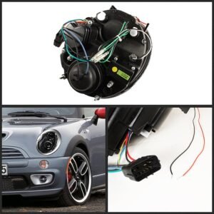 Mini Cooper 02-06 Projector Headlights - Black - Image 2
