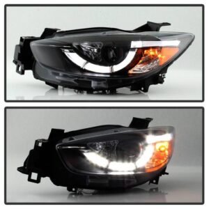 Mazda CX-5 13-16 Projector Headlights - DRL LED - Black - Image 7