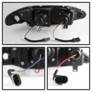 Mitsubishi Eclipse 97-99 Projector Headlights - Black - Image 3