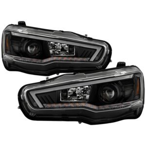 Mitsubishi Lancer / EVO-10 08-17 Halogen Projector Headlights - Black - Image 1