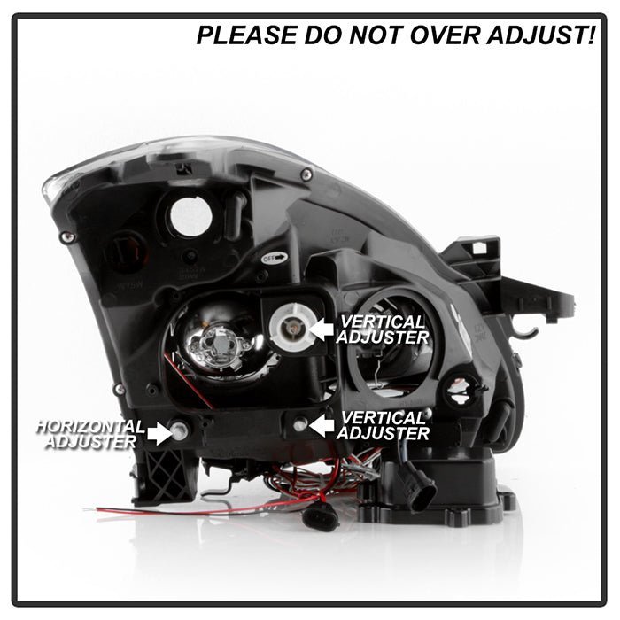 Nissan Altima 4Dr 2010-2012 Projector Headlights -  Black