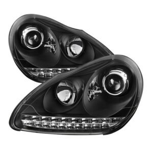 Porsche Cayenne 03-06 Projector Headlights LED - Black - Image 1