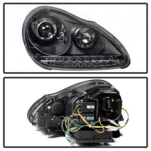 Porsche Cayenne 03-06 Projector Headlights LED - Black - Image 2
