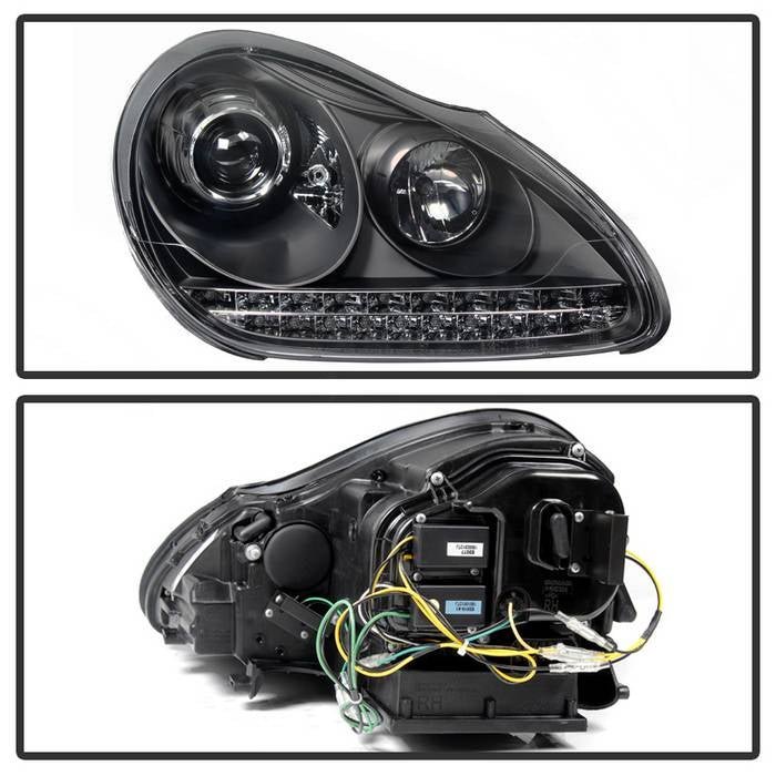 Porsche Cayenne 03-06 Projector Headlights LED - Black