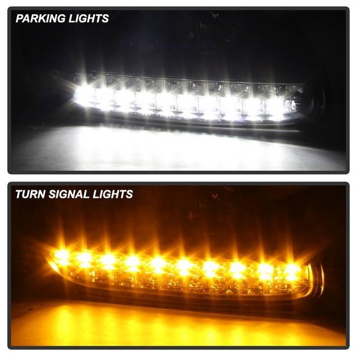 Porsche Cayenne 03-06 Projector Headlights LED - Black