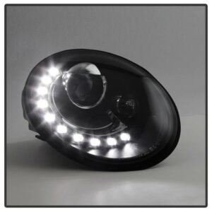 Volkswagen Beetle 06-10 Projector Headlights - DRL LED - Black - Image 6