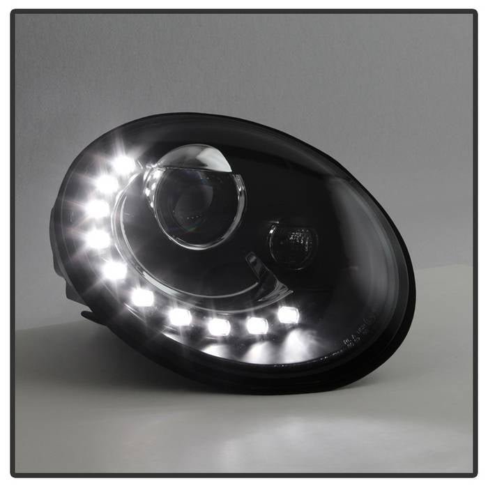 Volkswagen Beetle 06-10 Projector Headlights - DRL LED - Black