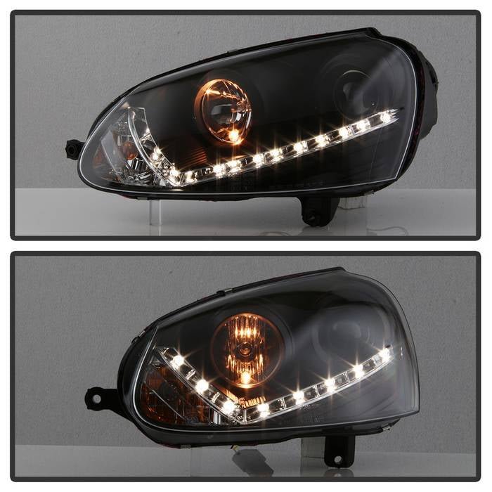 Volkswagen GTI 06-09 / Jetta 06-09 / Rabbit 06-09 Projector Headlights - Halogen Model Only - Black