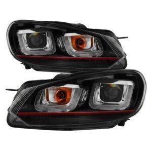 Volkswagen Golf / GTI 10-13 Version 3 Projector Headlights - Black - Image 1