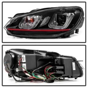 Volkswagen Golf / GTI 10-13 Version 3 Projector Headlights - Black - Image 2